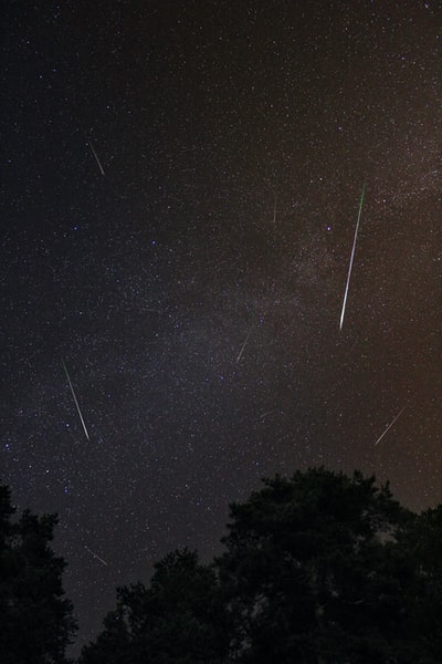 夜间天空中的流星雨